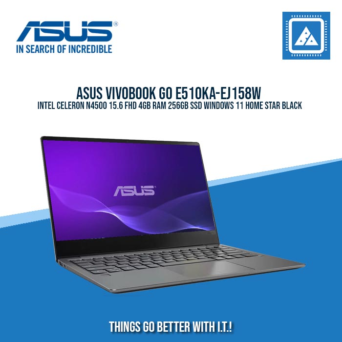 ASUS VIVOBOOK GO E510KA-EJ158W CEL-N4500/4GB/256GB NVME | BEST FOR STUDENTS ASUS VIVOBOOK GO E510KA-EJ158W CEL-N4500/4GB/256GB NVME | BEST FOR STUDENTS